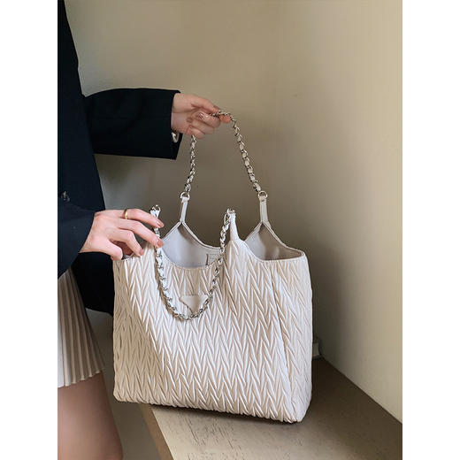 Safiya/索菲娅2023新款时尚托特包大容量腋下包女士手提单肩斜挎女包SF9158046Y 商品图2