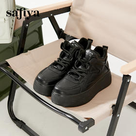 Safiya/索菲娅2023秋冬炸街高帮百搭加绒增高厚底板鞋 SF34112088