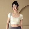 【限时秒】YOGACODE【火树银花系列】裸感镂空美背瑜伽t恤跑步外穿带胸垫健身上衣 YCDS498 （一体式胸垫） 商品缩略图3