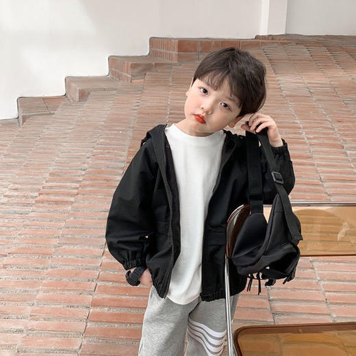 【连帽的设计，优质的材料！】男童帅气潮装童装春秋2023新款儿童外套洋气宝宝夹克连帽韩版lm 商品图6