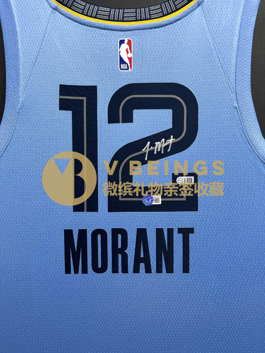 收藏系列 莫兰特 灰熊队12号浅蓝色 亲笔签名球衣 商品图2