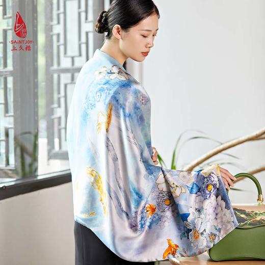 SAINTJOY/上久楷真丝披肩 女式真丝披肩  呦呦鹿鸣 PJS23001 商品图2