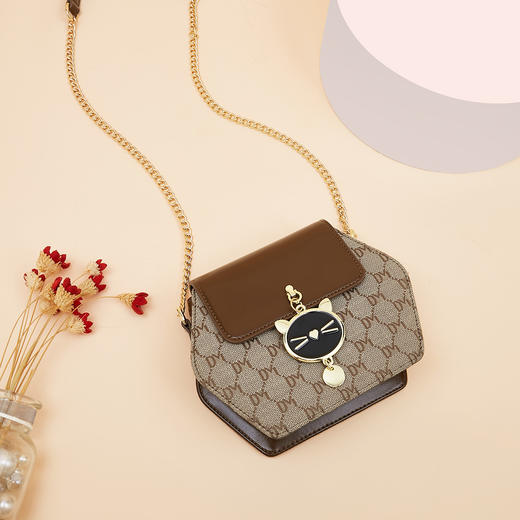 Safiya/索菲娅2023新款链条包时尚女士单肩斜挎女包 SF9161026Y 商品图3