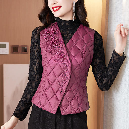 秋冬新款，棉马甲保暖妈妈外穿纯色上衣外套夹棉背心马甲KQL-422H2233 商品图0