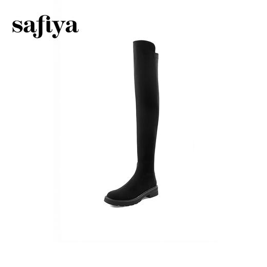 Safiya/索菲娅2023经典秋冬百搭圆头低跟弹力时装瘦瘦长靴 SF34117032/SF34119032 商品图5