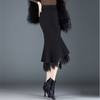 MYX-JY-5226-L蕾丝拼接修身时尚包臀鱼尾裙2022年冬款长款松紧腰气质半身裙 商品缩略图1