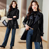 秋季新款，收腰显瘦PU皮衣外套女中长款设计感长袖翻领风衣夹克HR-CLYZ23191 商品缩略图4