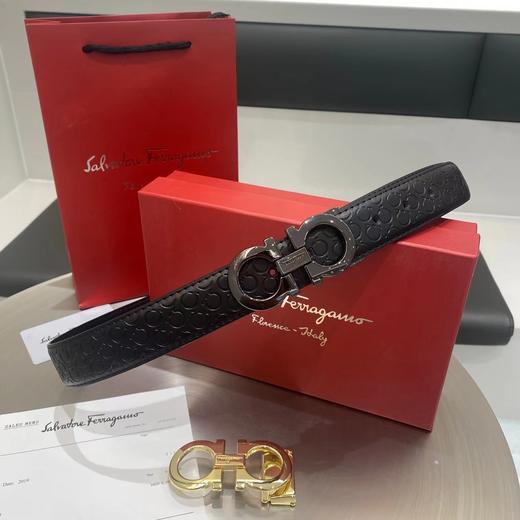 经典8字扣菲拉格慕Ferragamo男士腰带全套包装双扣头皮带 商品图8