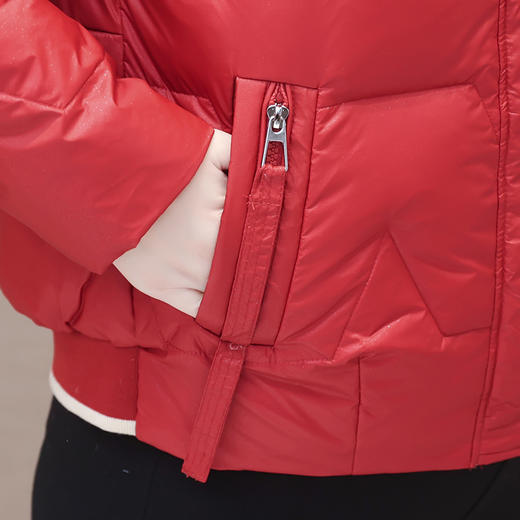 短款拼色时尚羽绒服，冬款小个子修身保暖长袖大码鸭绒外套QYM-CR-FY542-L 商品图3