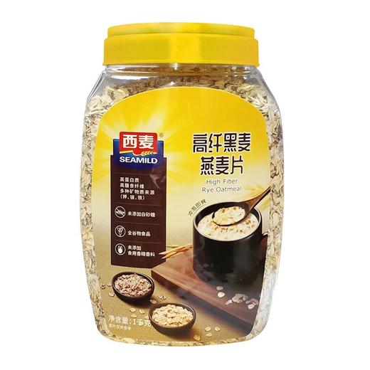 西麦 高纤黑麦燕麦片1000g桶装 冲饮谷物 未添加蔗糖 老人全家早餐 高纤黑麦燕麦片1000g 商品图5