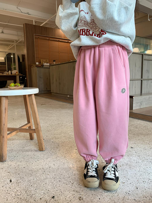 【出色休闲风格，更加自由舒适！】艾摩贝贝童裤男女童休闲韩版束脚收口长裤子儿童复合加厚运动卫裤lm 商品图2