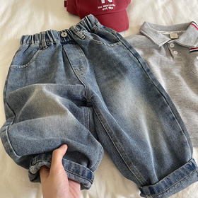 【设计简约而经典，展现时尚与个性！】2023秋款新品儿童牛仔裤 男童女童经典牛仔裤童装裤子为孩子们带来舒适感和时尚风格