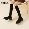 Safiya/索菲娅 2023秋冬网红新款高筒圆头松糕厚底瘦瘦长靴 SF34117031 商品缩略图4