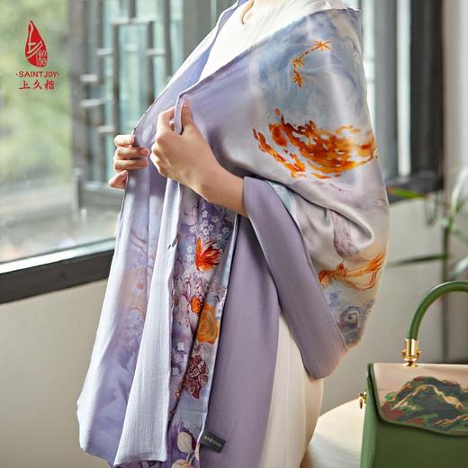 SAINTJOY/上久楷真丝披肩 女式真丝披肩  呦呦鹿鸣 PJS23001 商品图11