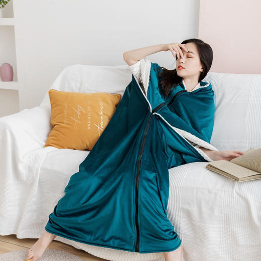 多用途懒人披肩保暖加厚毛毯空调毯小毯子单人办公室午睡披风睡袋 商品图8