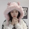 【韩版风格设计，轻松搭配各种服饰！】新款甜美可爱耳朵毛绒针织雷锋帽女冬季韩版保暖防寒加绒护耳帽子lm 商品缩略图1