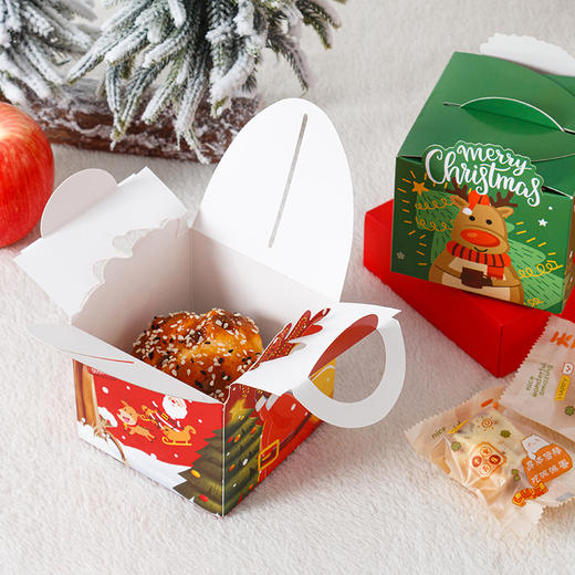 【传递平安与喜悦❗️苹果糖果包装盒】外层锦绣包装，圣诞节手提绳苹果糖果包装盒平安夜平安果饼干创意礼品烘焙纸盒伴手礼新年礼盒年货礼盒 商品图2