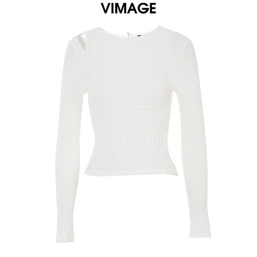 VIMAGE纬漫纪冬季新款修身显瘦百搭打底上衣V2013612 商品图0