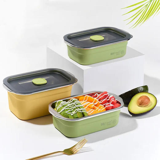 【2个装】宝得鲜无扣易盖小鲜盒|多巴胺配色超上镜！极速锁鲜密封不串味，一套可备菜/保鲜/收纳 商品图0