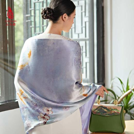SAINTJOY/上久楷真丝披肩 女式真丝披肩  呦呦鹿鸣 PJS23001 商品图14