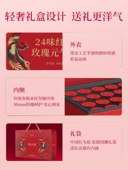 红参玫瑰元气茶400g 花茶礼盒养生茶女礼品红枣桂圆枸杞茶 养颜女神茶 【固本堂】 商品图2