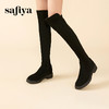 Safiya/索菲娅2023经典秋冬百搭圆头低跟弹力时装瘦瘦长靴 SF34117032/SF34119032 商品缩略图2