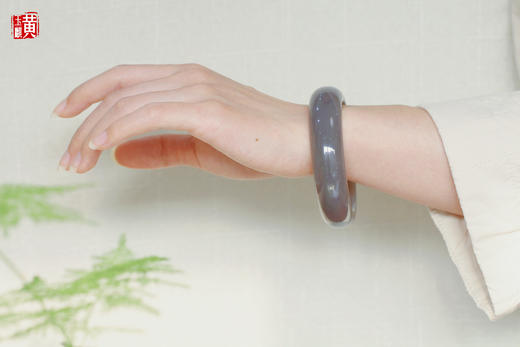 和田烟紫玉手镯  圈口：58.5mm 商品图3