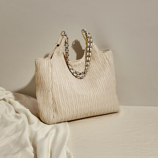 Safiya/索菲娅2023新款时尚托特包大容量腋下包女士手提单肩斜挎女包SF9158046Y 商品图6