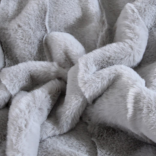 【自营】悠梦嘉居獭兔绒轻奢四件套天际灰4500g 商品图6