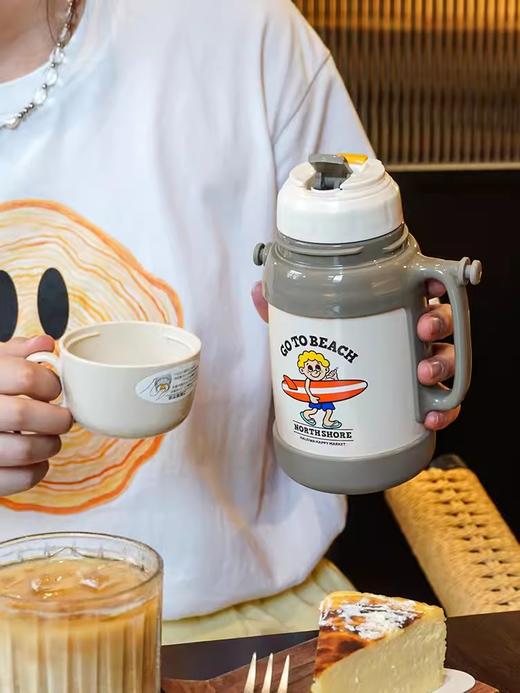 haleiwa儿童保温杯宝宝吸管水杯幼儿园便携杯子 商品图3