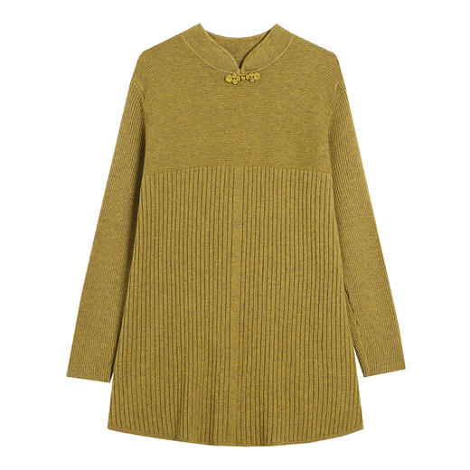 妈妈中长款半高领连衣裙，国风中年女装秋冬新款立领显瘦内搭毛衣裙CC-10-3321 商品图4