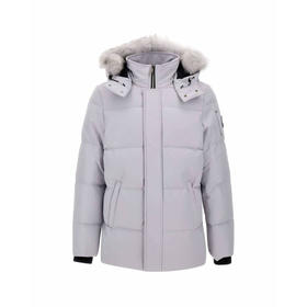 MOOSE KNUCKLES 男士金属驼鹿指节徽标连帽羽绒服 白色 M32MJ178S 1010