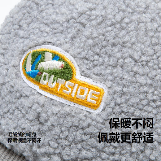 迷你巴拉男童女童鸭舌帽秋冬宝宝毛绒拼接时尚保暖儿童帽子 商品图3