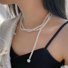 Colorvane 【雨滴批肩】高奢女神长款项链【配备证书】