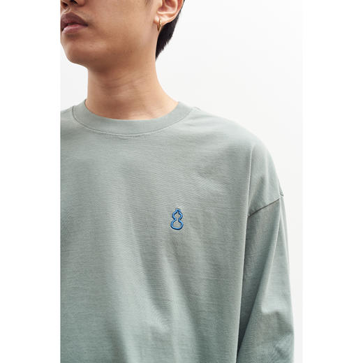 吃茶去chichaqu 全棉圆领刺绣葫芦长袖T恤 商品图3