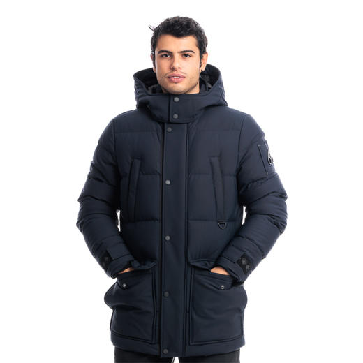 MOOSE KNUCKLES 男士金属驼鹿指节徽标连帽羽绒服 深蓝色 M32MJ152 833 商品图0