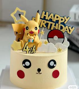 【臻品系列】---半翻糖装饰【皮卡丘】蛋糕
