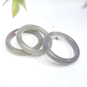 和田玉手镯-烟紫宽条