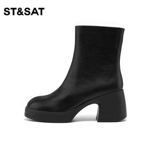 【绒里可选】星期六加绒简约百搭粗跟时装靴SS34116636/SS34118636 商品图1