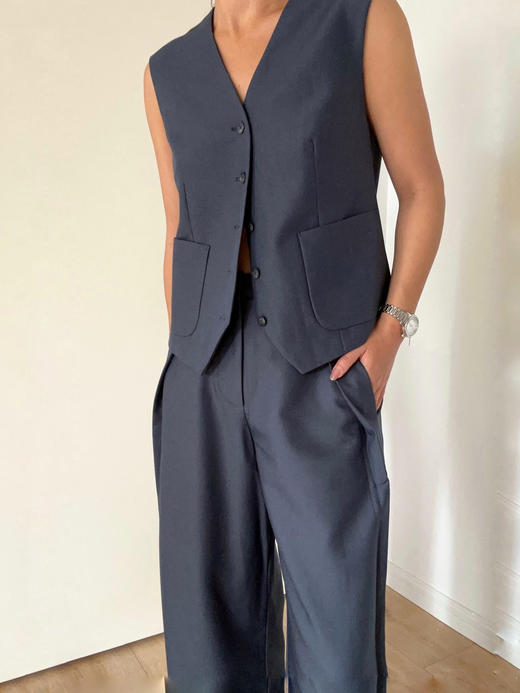 Semplicita｜G13 蓝灰西装马甲 [ 灰蓝 ] 商品图0