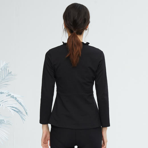 VIVIAN LIU薇薇安刘R2347308秋女装新款木耳边领收腰长袖针织衫 商品图1