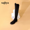 Safiya/索菲娅2023经典秋冬百搭圆头低跟弹力时装瘦瘦长靴 SF34117032/SF34119032 商品缩略图4
