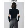 VIMAGE纬漫纪冬季新款洋气修身设计感款针织衫上衣V2013621 商品缩略图5