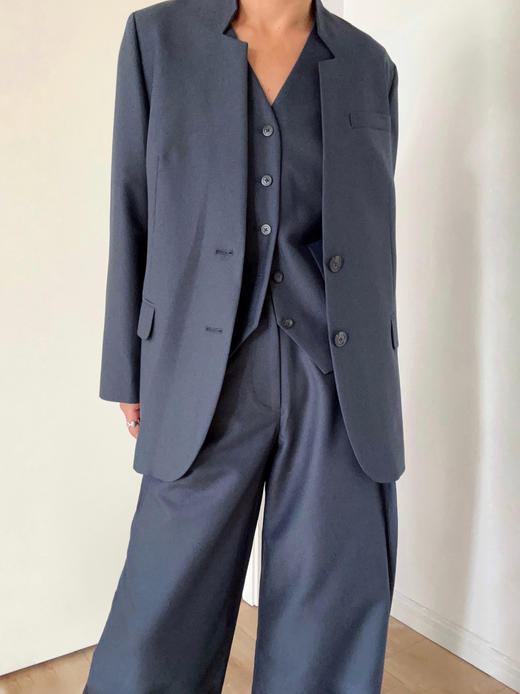 Semplicita｜G14 蓝灰立领西装外套 [灰 蓝 ] 商品图1