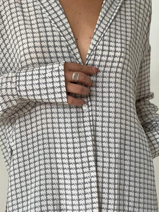 Semplicita | F18 西装领衬衫  [ 黑 / 真丝格子 ] 商品图10