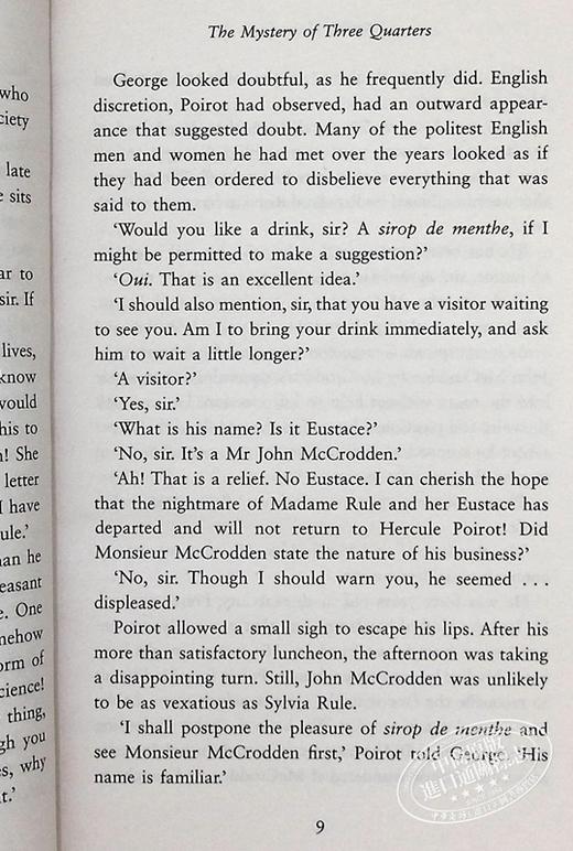 【中商原版】四分之三的奥秘 The Mystery of Three Quarters 英文原版 Sophie Hannah 奇幻悬疑惊悚推理小说 商品图7