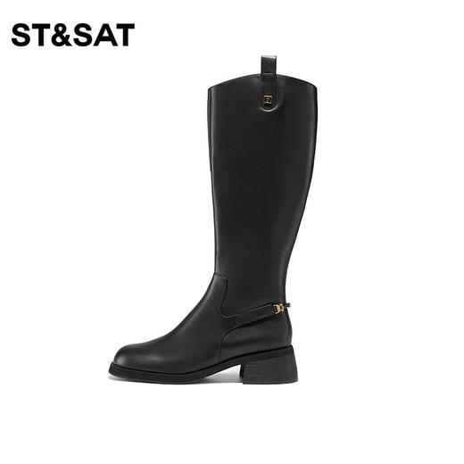 星期六金属饰扣潮酷时尚长筒靴SS34117540 商品图4