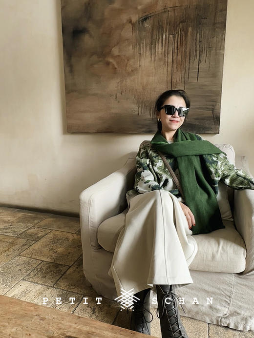 PETIT SCHAN小闪 CLO#370 Mung Bean Boiled Milk 绿豆煮奶 新疆长绒棉松紧腰刺绣加绒长半裙 商品图10