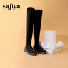 Safiya/索菲娅2023经典秋冬百搭圆头低跟弹力时装瘦瘦长靴 SF34117032/SF34119032 商品缩略图3
