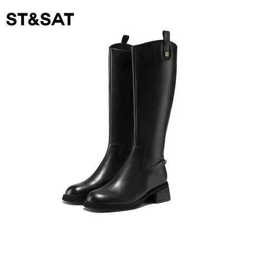 星期六金属饰扣潮酷时尚长筒靴SS34117540 商品图5